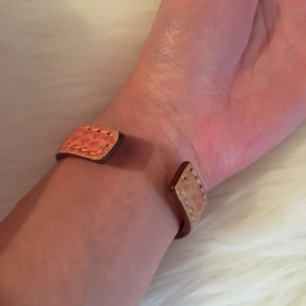 Tan Leather Wrap Bracelet - Adjustable